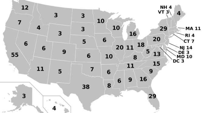 Map of the US broken up by electoral districts
